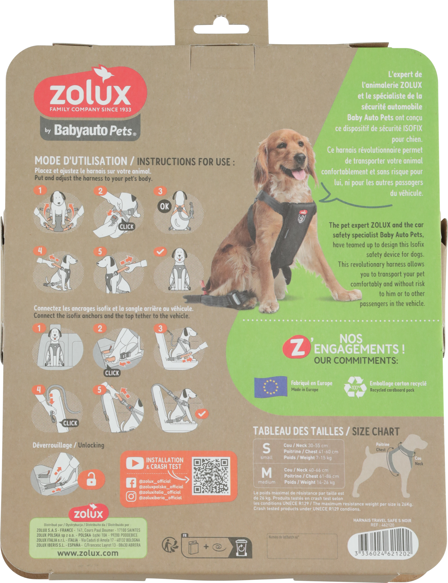 HARNAIS DE SÉCURITÉ AUTO TRAVEL SAFE - TAILLE S