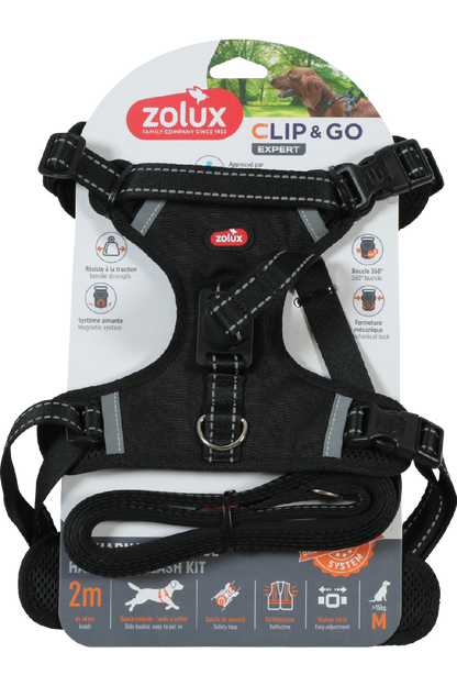 Harnais pour chien et laisse Clip &amp; Go à attache rapide Medium