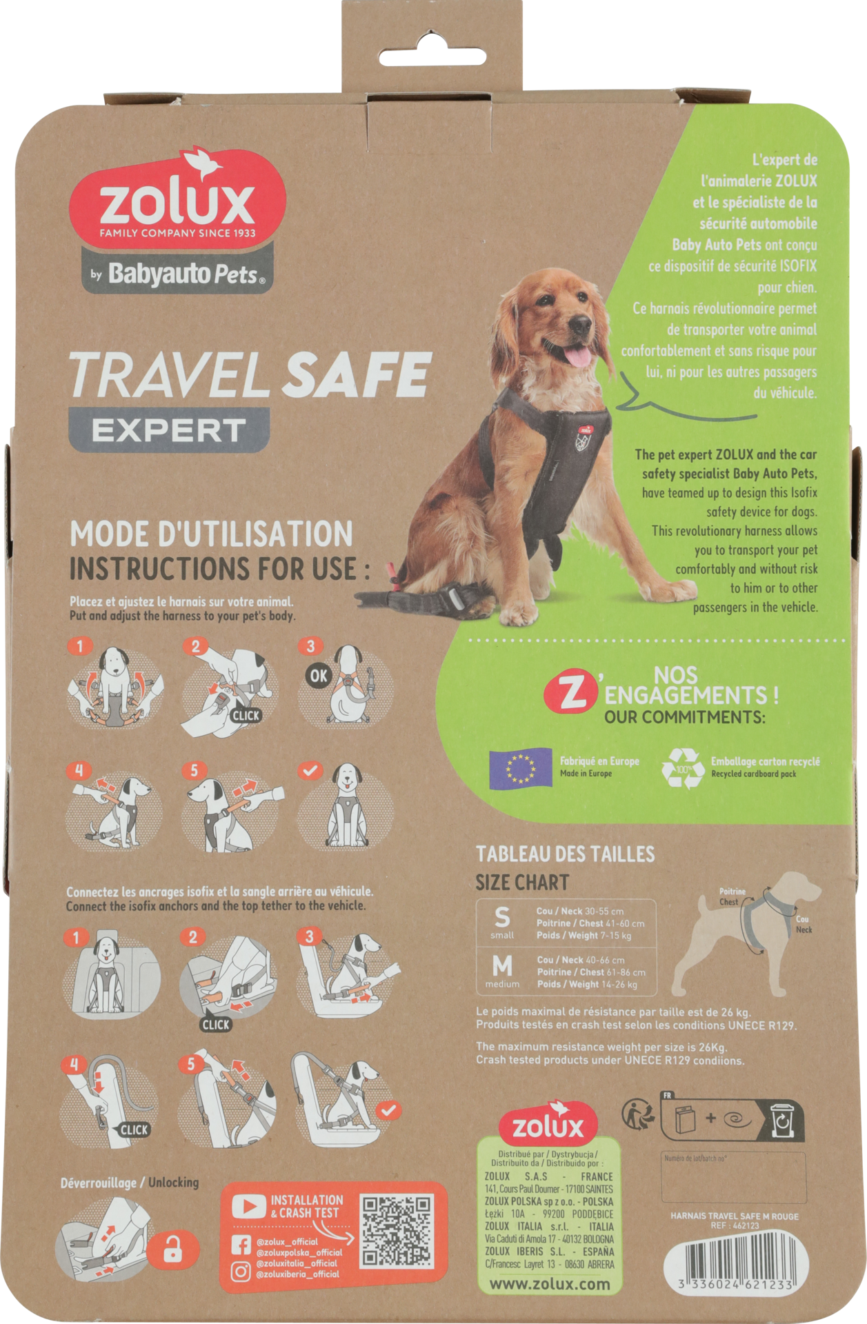 HARNAIS DE SÉCURITÉ AUTO TRAVEL SAFE - TAILLE M
