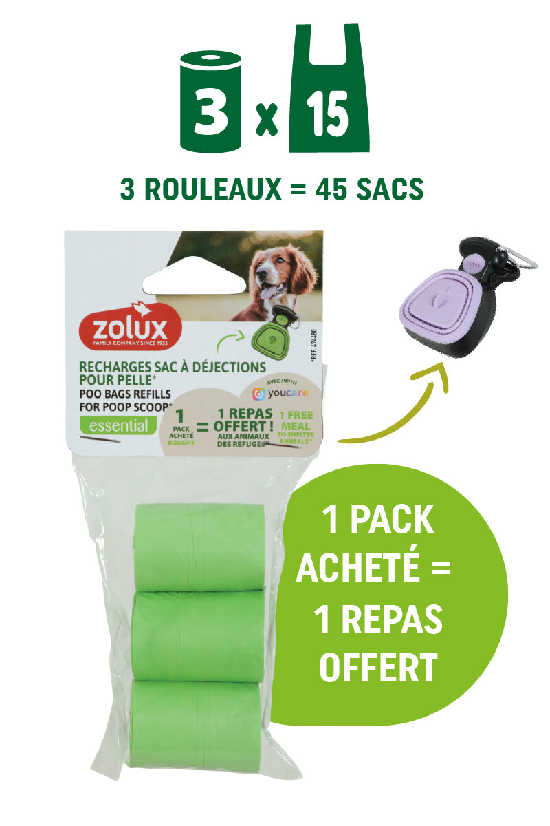Recharges sacs à déjections compostables pour pelle – Zolux X YouCare