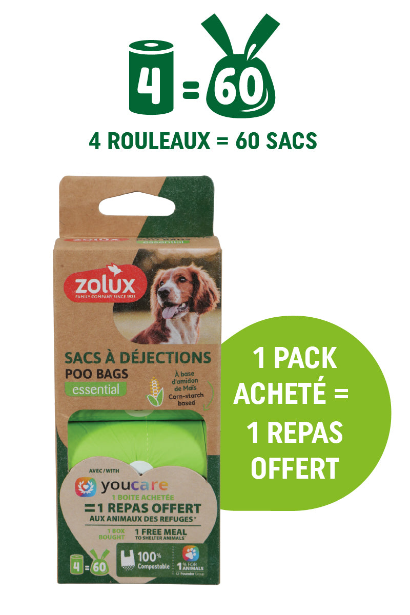 Sacs à déjections écoconçus Zolux X YouCare - Pack de 4