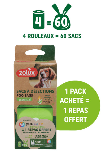 Sacs à déjections écoconçus Zolux X YouCare - Pack de 4