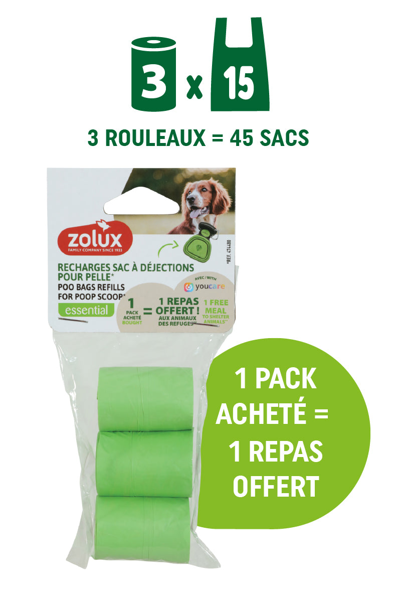 Recharges sacs à déjections compostables pour pelle – Zolux X YouCare